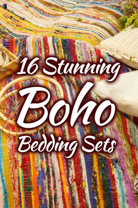 16 Stunning Boho Bedding Sets You Should See Right Now Boho Bed Spreads, Bohemian Quilt Ideas, Boho Bedding Idea, Boho Bed Ideas, Boho Bedspreads, Boho Curtains Bedroom, Boho Chic Curtains, Colorful Boho Bedroom Ideas, Boho Style Bedroom Ideas