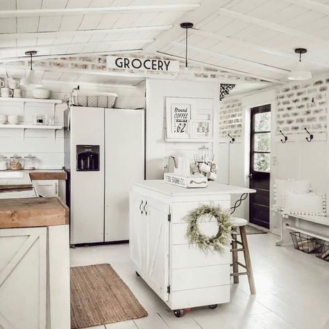 Mobile Home Farmhouse Remodel, Single Wide Kitchen Ideas, Mobile Home Renovations Single Wide, Farmhouse Manufactured Home, Trailer Remodel Single Wide, Single Wide Trailer Remodel, Mobile Home Farmhouse, Single Wide Trailer, Single Wide Remodel