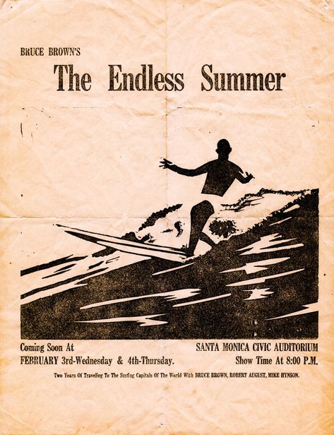 Endless Summer Poster, Surf Movies, Beach Wall Collage, The Endless Summer, Surf Aesthetic, Surf Poster, Retro Surf, Summer Poster, Surf Design