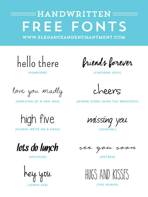 Typography lovers rejoice! // Free Handwritten Fonts for graphic design, web design, blogging, crafting, scrapbooking and more! // From Elegance & Enchantment Handwritten Google Fonts, Png Free Download, Best Free Handwritten Fonts, Letters Tattoo, 10 Tattoo, 1001 Free Fonts, Design Alphabet, Photoshop Fonts, Free Handwritten Fonts