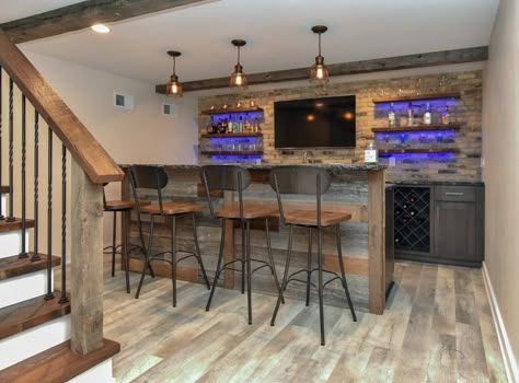 Rustic Basement Ideas, Basement Bar Remodel, Rustic Basement Bar, Bar Remodel, Basement Bar Design, Basement Bars, Basement Designs, Dream Basement, Basement Bar Ideas