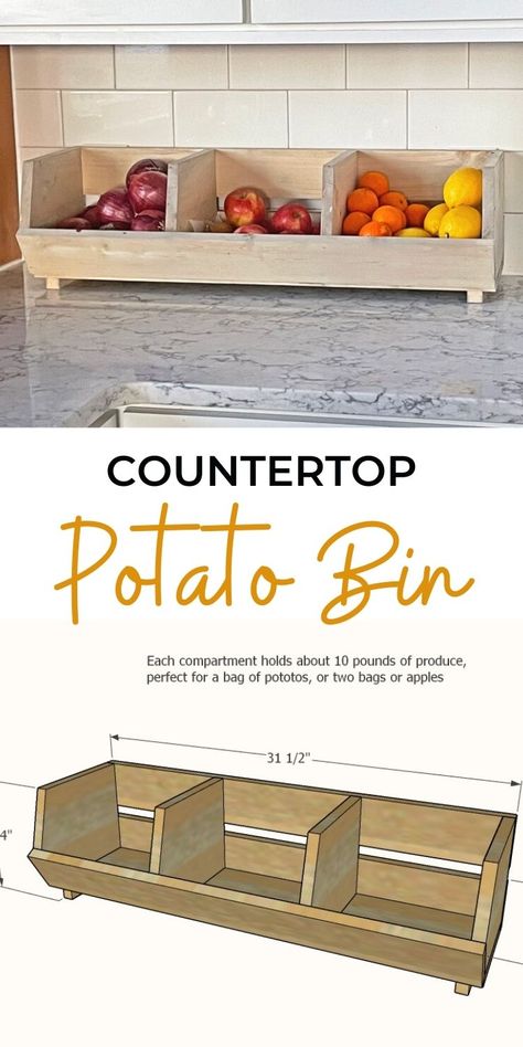 Potato Bin, Diy Wooden Projects, Wood Boards, Free Plans, Ideas Craft, Wooden Projects, Diy Furniture Projects, Storage Diy, Furniture Bedroom