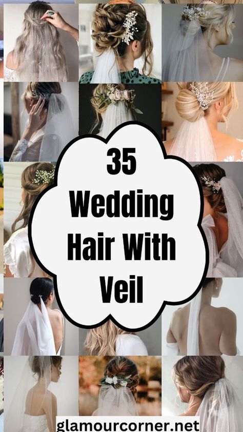 Discover the most enchanting wedding hair with veil styles to make your big day unforgettable! From classic updos to romantic loose waves, these bridal hair ideas will perfectly complement your veil and add a touch of elegance to your look. Explore these stunning wedding hairstyles for a picture-perfect finish. Veil With Side Swept Hair, Wedding Day Hairstyles With Veil, Wedding Hair For Heart Shaped Face, Bridal Hair Pieces With Veil Updo, Bridal Hair With Comb And Veil, Hairstyles For Long Veil, Up Do Wedding Hairstyles With Veil, Wedding Hair With Blusher Veil, How To Wear A Wedding Veil