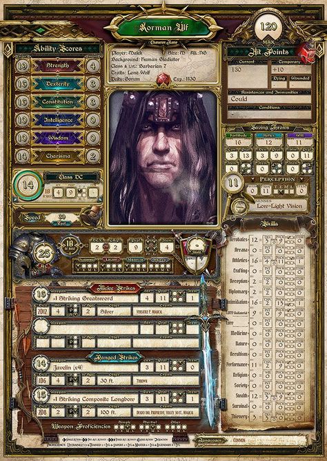 Customizable PATHFINDER 2 character sheet Pathfinder Character Sheet, Rpg Character Sheet, Dnd Character Sheet, Pathfinder Character, Character Base, Dungeons And Dragons Characters, Lone Wolf, Book Layout, Editing Tutorials