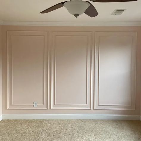 Benjamin Moore Tissue Pink wall paint color Benjamin Moore Tissue Pink Bedroom, Pink Paint Colors For Nursery, Head Over Heels Benjamin Moore, Sugarcane Benjamin Moore, Pink Beige Wall Color, 2024 House Colors Interior, Girls Room Pink Walls, Pink Moire Paint Benjamin Moore, Nursery Pink Paint Colors