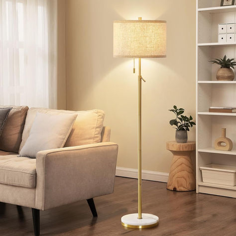 BUY NOW!  Marble Floor Lamp, Adjustable Height Standing Lamp with Marble Base Tall Lamp with Pull Chain Switch Floor Lamps for Living Room, Bedroom & Office Bulbs Not Included(Gold)  Includes affiliate link Floor Lamp Adjustable, Living Room Shades, Floor Lamps For Living Room, Tall Lamp, Lamps For Living Room, Stone Lamp, Tall Lamps, Office Floor, Adjustable Floor Lamp