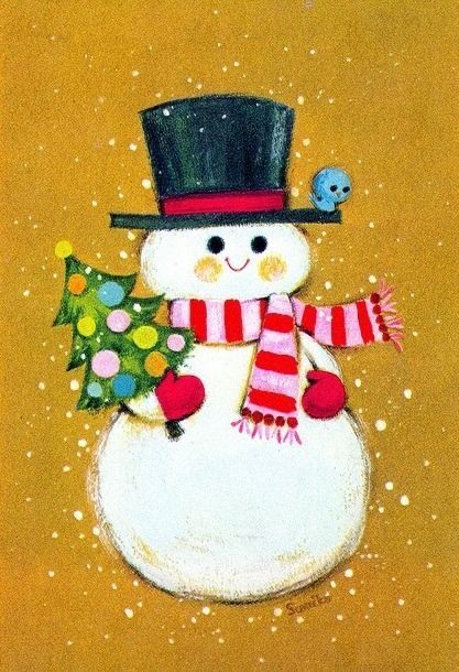 Vintage Christmas Card, Snow People, Vintage Christmas Images, Frosty The Snowman, Christmas Graphics, Old Christmas, Old Fashioned Christmas, Images Vintage, Christmas Pins