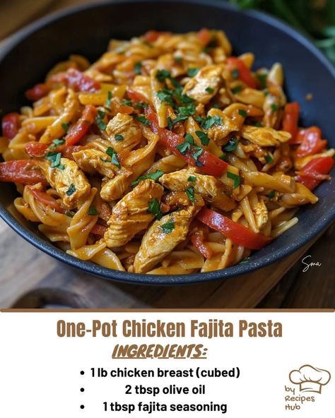 One-Pot Chicken Fajita Pasta Chicken Fusilli Pasta Recipes, One Pot Chicken Fajita Pasta, Chicken Fajita Pasta Recipe, Fusilli Pasta Recipe, Fajita Pasta Recipe, Fajita Pasta, Chicken Fajita Pasta, Mexican Casserole Recipe, Chicken Parmesan Pasta