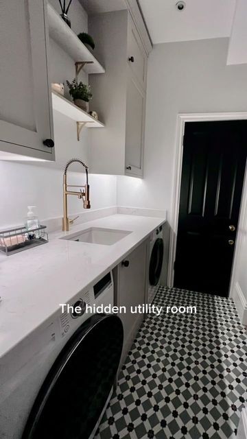 Hidden Kitchen Door, Hidden Utility Room In Kitchen, Hidden Utility Room, Door In Kitchen, Hidden Utility, Bespoke Kitchen Design, Hidden Kitchen, Kitchen Door, Hidden Door