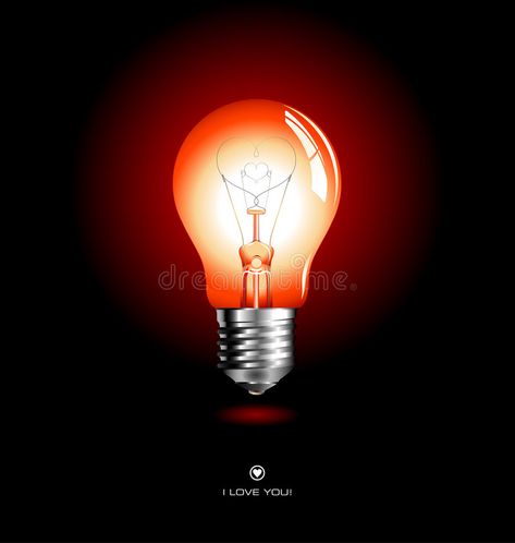 Red Lightbulb, E Book Design, Heat Energy, Cute Black Wallpaper, Heart Illustration, Free Illustration, Painting And Drawing, Drawing Stuff, Free Illustrations