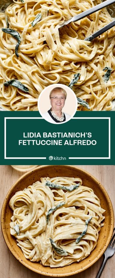 I Tried Lidia Bastianich's Fettucine Alfredo Recipe | Kitchn Lydia Bastianich Recipes, Fettuccine Alfredo Sauce Recipe, Fettucine Alfredo Recipe, Lydia Bastianich, Fettucini Alfredo Recipe, Sketchbook Exercises, Lidias Italy Recipes, Lidia Bastianich Recipes, Lidia's Recipes