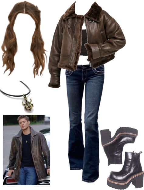 Winchester Outfit Female, Supernatural Female Outfits, Dean Winchester Inspired Outfits, Supernatural Outfit Aesthetic, Dean Winchester Outfit Women, Dean Winchester Costume, Supernatural Aesthetic Outfit, Supernatural Outfit Ideas, Winchester Outfit