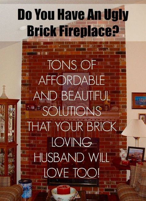 My Husband Loves Our Ugly Brick Fireplace - laurel home Update Brick Fireplace, Brick Fireplace Mantles, Brick Fireplace Decor, Brick Fireplace Wall, Red Brick Fireplaces, Painted Brick Fireplace, Painted Brick Fireplaces, Fireplace Update, Brick Fireplace Makeover