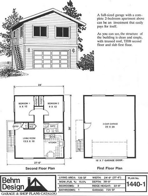 H576-1 Lakeside Cottage 24 x 30 - Behm Garage Plans Metal Shop With Studio Apartment, Two Bedroom Garage Apartment, 2 Car Garage With Apartment, Prefab Garage With Apartment, Two Story Garage, Construction Garage, Garage With Apartment, Apartment Garage, Garage Apartment Floor Plans