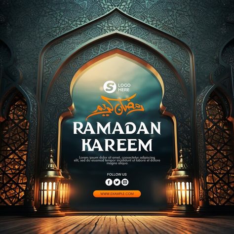 Psd ramadan kareem traditional islamic f... | Premium Psd #Freepik #psd Islamic Social Media Post Design, Islamic Post Design, Islamic Social Media Design, Nuzul Quran, Ramadan Ads, Islamic Graphic Design, Pudding Packaging, Creative Social Media Post Design, Islamic Poster Design