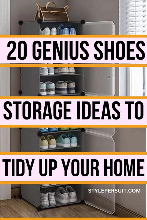 In today's modern living, space is a luxury many of us find ourselves lacking. Small apartments, cozy condos, and compact homes often leave us scratching our heads when it comes to storage solutions, especially for our beloved shoe collections. However, fear not! With a bit of creativity and ingenuity, you can transform even the tiniest nook into a stylish and efficient shoe storage space. Click to discover 20 clever shoe storage ideas for small spaces. Efficient Shoe Storage, Shoes Storage Ideas, Clever Shoe Storage, Shoe Storage Ideas For Small Spaces, Compact Shoe Storage, Storage Ideas For Small Spaces, Shoe Storage Small Space, Shoe Storage Ideas, Shoes Storage