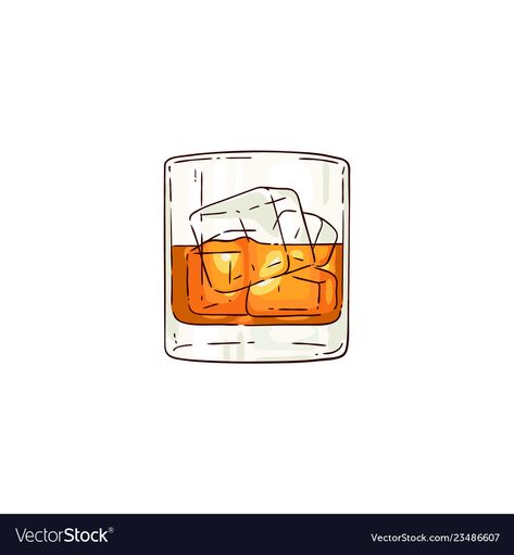 Cocktail Art Illustration, Product Advertising Design, Ice Drawing, Wine Glass Tattoo, Whiskey Logo, Old Fashioned Drink, Cup Tattoo, Whiskey Cups, Product Advertising