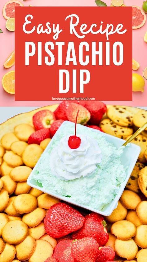 I'm super excited to share an easy recipe for Pistachio Dip that's perfect for gatherings or a delicious snack at home. This creamy, flavorful dip is a fantastic appetizer with an assortment of fruits and cookies for a fun and tasty dipping experience. Here's how to whip it up: Pistachio Dip, Dips Sweet, Snack At Home, Fruit Dips Recipes, Desserts For Kids, Pistachio Cookies, Whip It, Fruit Dip, Dip Recipes