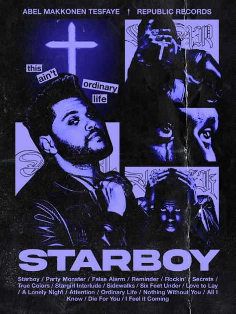 The Weeknd Graphic Design, The Weeknd Purple, Purple Poster Design, The Weeknd Art, Purple Posters, The Weeknd Starboy, Weeknd Starboy, Purple Poster, The Weeknd Poster