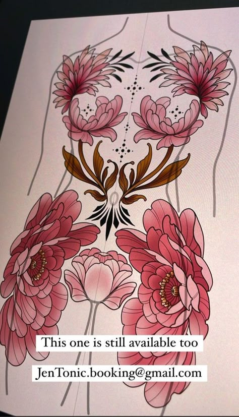 Full Body Piece Tattoo, Neo Traditional Ornamental Tattoo, Below Chest Tattoo Female, Floral Underbust Tattoo, Neotrad Stomach Tattoo, Neo Traditional Back Tattoo Women, Japanese Stomach Tattoo For Women, Tattoo Bodysuit Woman, Neo Traditional Chest Tattoo Female