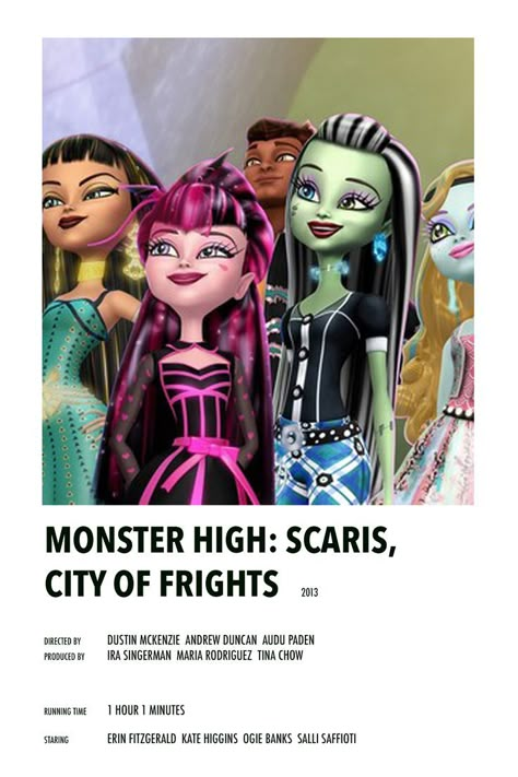 Monster High Movies List, Monster High Movies, High Movies, Kate Higgins, Monster High Boo York, Monster High Room, Retro Room Ideas, Movie Character Posters, Hello Kitty Merchandise