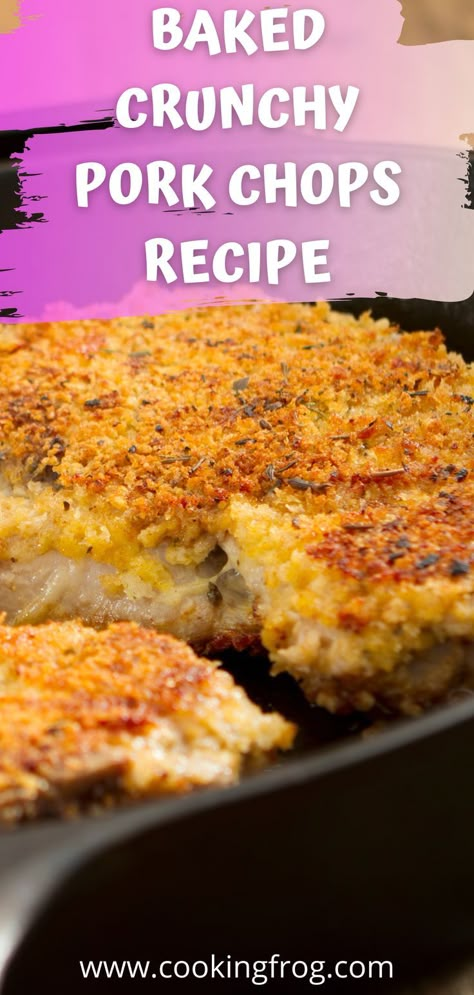 Potato Chip Crusted Pork Chops, Crunchy Baked Pork Chops, Panko Parmesan Pork Chops, Breaded Pork Chop Recipes Baked Bone In, Parmesan Crusted Pork Chops Oven, Panko Baked Pork Chops, Baked Pork Chops With Panko Bread Crumbs, Crunchy Garlic Pork Chops, Rice Krispie Pork Chops