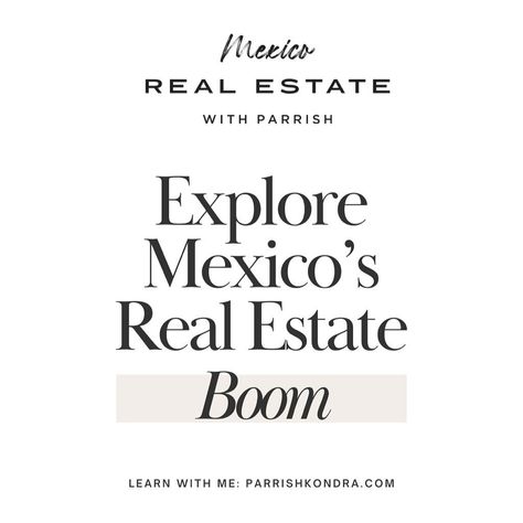 🚀 Explore Mexico’s Real Estate Boom! 🌴 The Mexican real estate market is thriving, offering incredible opportunities for investors and homeowners alike. Whether you’re dreaming of a beachfront condo or a charming colonial home, now is the time to dive in and discover what Mexico has to offer. At Mexico Real Estate with Parrish, I specialize in guiding you through the intricacies of this booming market. Our comprehensive resources and expert insights ensure you make informed decisions and fi... Mexico Real Estate, Explore Mexico, Colonial Home, Beachfront Condo, Marketing Skills, Leap Of Faith, Now Is The Time, Real Estate Development, Buying Property