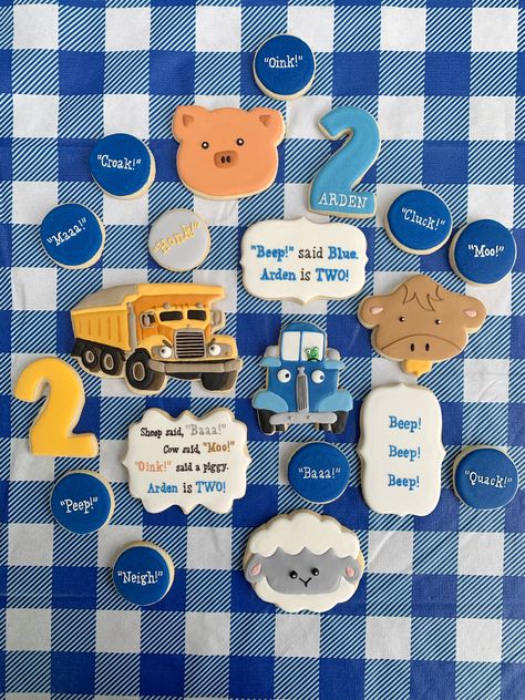 Custom sugar cookies for 2nd birthday party 2nd Birthday Parties, 2nd Birthday, Party Time, Sugar Cookies, Sheep, Cow, Sugar Cookie, Birthday Party, Birthday