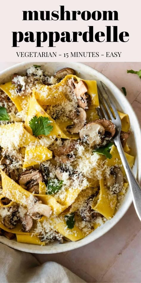 Papperdelle Recipes, Parpadelle Recipes, Mushroom Pappardelle, Pappardelle Recipe, Craving Carbs, Pappardelle Pasta, Healthy Pasta, Yummy Pasta Recipes, Mushroom Pasta