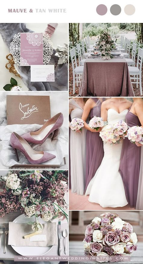 mauve and tan white elegant wedding color combos Mauve Wedding Colors, Elegant Wedding Colors, Wedding Color Combos, Mauve Wedding, Wedding Color Scheme, Wedding Colour, Wedding Theme Colors, Wedding Color Palette, Lavender Wedding