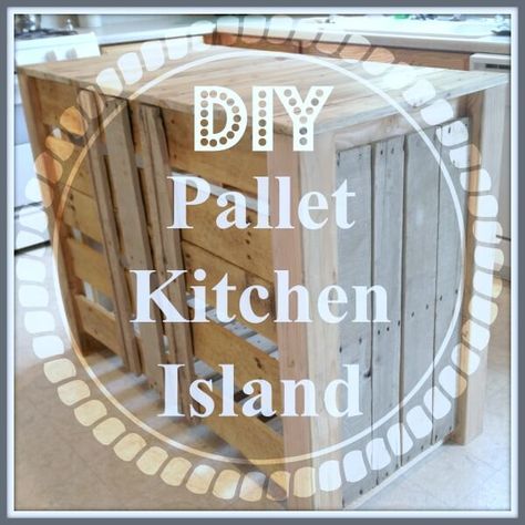 Pallet Island, Build Kitchen Island, Pallet Kitchen Island, Recycle Projects, Kitchen Island Makeover, Pallet Kitchen, Making Furniture, Rustic Kitchen Island, Upcycle Ideas