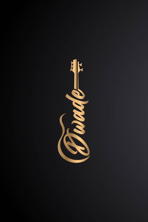 Dwade #creativeart 👉 Guitar Logo Design Ideas, Simple Guitar Tattoo, Tattoo Ideas Guitar, Arabic Restaurant Logo, Name Logo Design Ideas, Guitar Logo Design, English Logo Design, Arabic Cafe, Music Guitar Tattoo