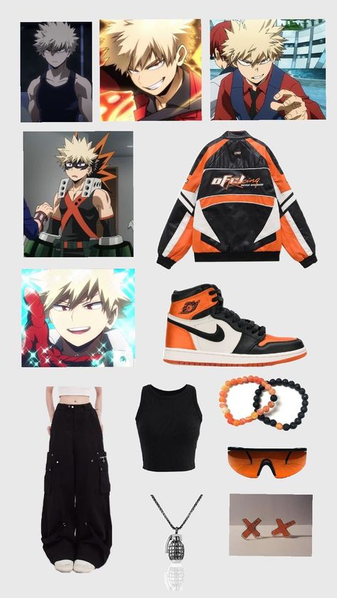 Bakugo Outfit, Skater Style Outfits, Gothic Skirt, Character Inspired Outfits, Casual Outfits For Teens, Katsuki Bakugo, Cute Dress Outfits, Anime Inspired Outfits, Casual Cosplay