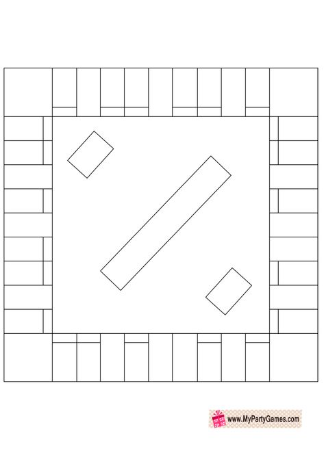 Boardgame Template Free Printable, Make Your Own Monopoly, Board Game Template, Board Games Diy, Monopoly Money, Vbs 2023, Ideas Regalos, Monopoly Board, Board Template