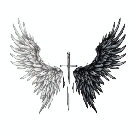 Back Wing Tattoos Men, Men’s Wings Tattoo, Wings On Tricep Tattoo, Fear God Tattoo Men Chest, Dark Chest Tattoo Men, Burning Wings Tattoo, Angel Wings Knee Tattoo, Men Wings Tattoo, Wing Tattoo Men Back