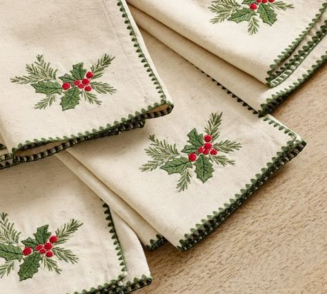 Christmas 2024: Decorations, Holiday Ornaments & Lights | Pottery Barn Pottery Barn Christmas Decor, Christmas Dinner Set, Christmas Cloth Napkins, Pottery Barn Christmas, Fabric Napkins, Christmas Dinnerware, Xmas Cross Stitch, Christmas Linen, Cushion Cover Designs