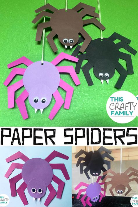 This cute Hanging paper spider craft is so cute and simple to make too! The best part is that they’re super budget friendly which makes them the perfect spooky Halloween craft to make alone at home or in large groups. This little spider is also great way to explore the world of mini beasts or as a fun incy wincy inspired activity! Construction Paper Spider, Spider Kindergarten Craft, Spider Letter Activities, Spiders Craft Preschool, Spiderweb Craft Preschool, Kids Spider Craft, Easy Spider Craft, Paper Plate Spider Craft, Incy Wincy Spider Craft