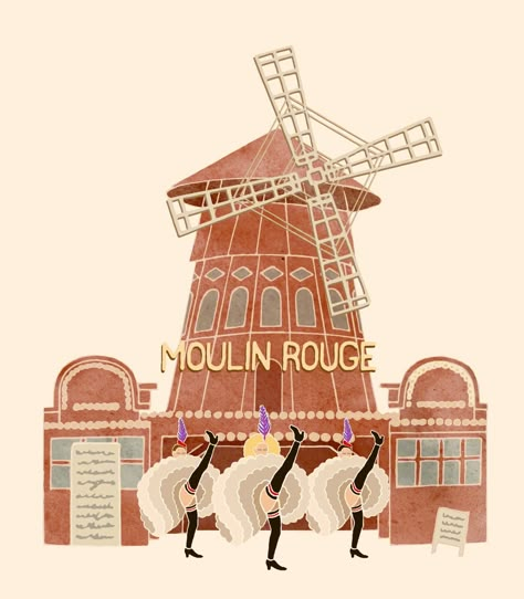 Cabaret Aesthetic, Stationary Wallpaper, Moulin Rouge Party, Paris Scrapbook, Folies Bergere, Moulin Rouge Paris, Retreat Design, Windmill Art, Saloon Girl