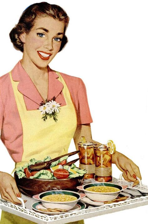 hostess Vintage Housewife, Retro Housewife, An Apron, Retro Ads, Images Vintage, Photo Vintage, Vintage Life, Good Wife, Vintage Recipes