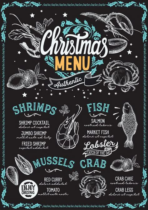 Illustration Brochure, Christmas Menu Template, Chalk Menu, Steak Menu, Blackboard Background, Menu Sans Gluten, Menu Coffee, Menu Pizza, Menu Cafe