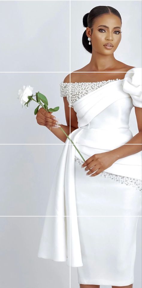 Classy Courthouse Wedding Dress, African Reception Dress, Nigerian Court Wedding Outfit, White Courthouse Wedding Dress, Simple Court Wedding Dress, Nigerian Civil Wedding Dress, Weeding Dress Outfits Women, Civil Wedding Dress Courts Brides, Civil Wedding Outfit The Bride