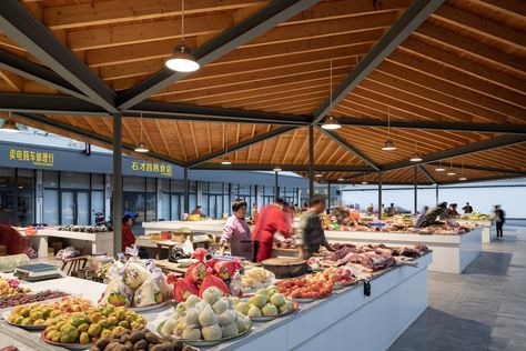 Gallery of Xiafu Farmers’ Market / Bengo Studio - 5 Vegetable Market, Studio Floor Plans, Open Market, Architecture Concept, Site Plans, Public Market, Outdoor Market, Design Strategy, Coupon Gift