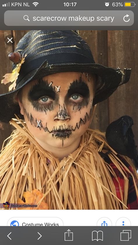 Scary Scarecrow Makeup, Scarecrow Makeup Ideas, Scarecrow Face Paint, Scary Scarecrow Costume, Clowns Makeup, Scarecrow Halloween Makeup, Scarecrow Mask, Halloween Costumes Scarecrow, Scarecrow Ideas