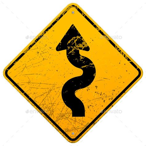 Yellow sign with winding road black symbol. Download includes fully editable vector file. You can move objects around, change colo Road Drawing, Lily Elsie, Yellow Road, Distressed Signs, Yellow Sign, Blog Business, Traffic Signs, Road Sign, Graffiti Drawing