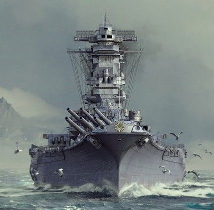 Yamato Class Battleship, World Of Warships Wallpaper, Ijn Yamato, Yamato Battleship, Navy Art, Battleship Yamato, Go Navy, Imperial Japanese Navy, Us Navy Ships