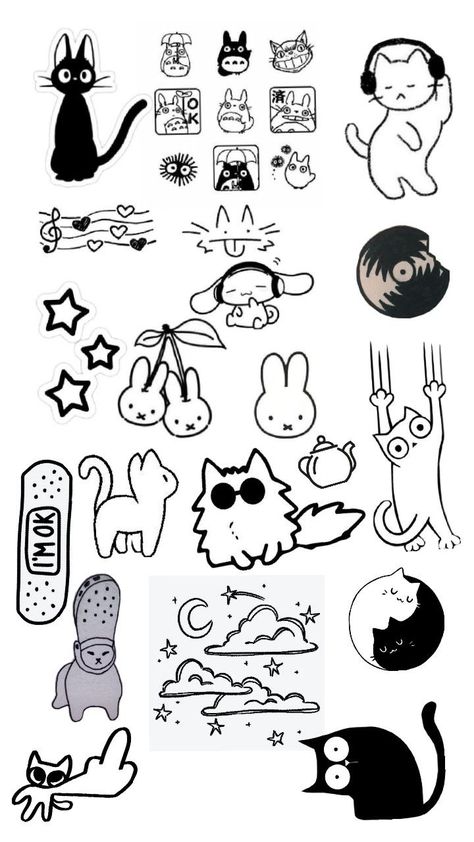 Materi Bahasa Jepang, Cute Easy Doodles, Cat Doodle, Creative Drawing Prompts, Easy Doodles, Easy Doodle Art, Easy Doodles Drawings, Doodles Drawings, Cute Doodles Drawings