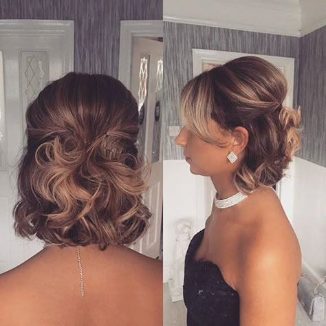 Wedding Hairstyles For Short Hair, Evening Hairstyles, Mother Of The Bride Hair, Wedding Hair Styles, Half Updo, Short Wedding Hair, Penteado Cabelo Curto, Bride Hair, Wedding Hairstyles Updo