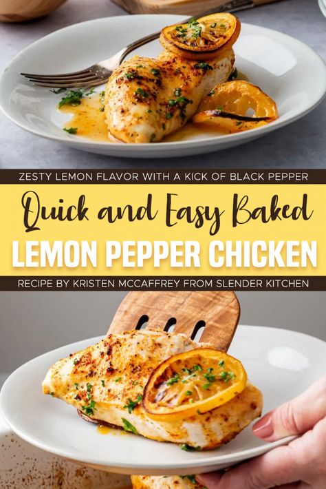 Quick and Easy Baked Lemon Pepper Chicken : ObesityHelp Lemon Pepper Chicken Breast Recipe, Baked Lemon Chicken Breast, Lemon Pepper Chicken Breast, Meal Board, Baked Lemon Pepper Chicken, Baked Lemon Chicken, Recipes With Chicken And Peppers, Bariatric Friendly Recipes, Lemon Pepper Seasoning