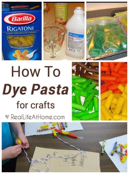 how to dye pasta for crafts - easy and inexpensive. This makes the pasta such vibrant colors! Dye Pasta For Crafts, Dye Pasta, Pasta Crafts, Arts And Crafts For Teens, Arts And Crafts House, Easy Arts And Crafts, Crafts Easy, Crafts For Boys, Rigatoni