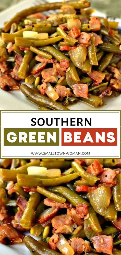 Southern Green Bean Recipes, Southern Style Green Beans, Southern Green Beans, Southern Greens, Thanksgiving Food Sides, Thanksgiving Cooking, Thanksgiving Recipes Side Dishes, Dinner Side Dishes, Thanksgiving Dishes